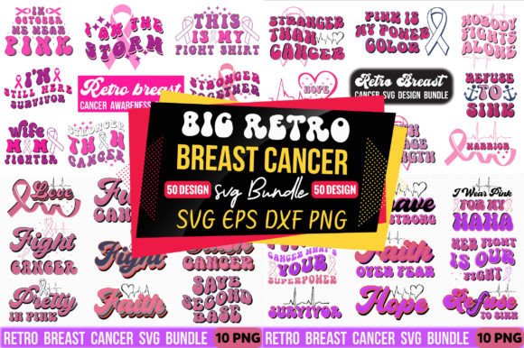 Big Retro Breast Cancer Svg Bundle Review