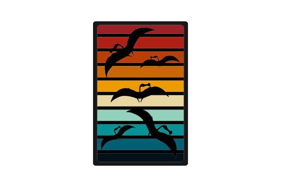 Dinosaur Silhouette on a Retro Background